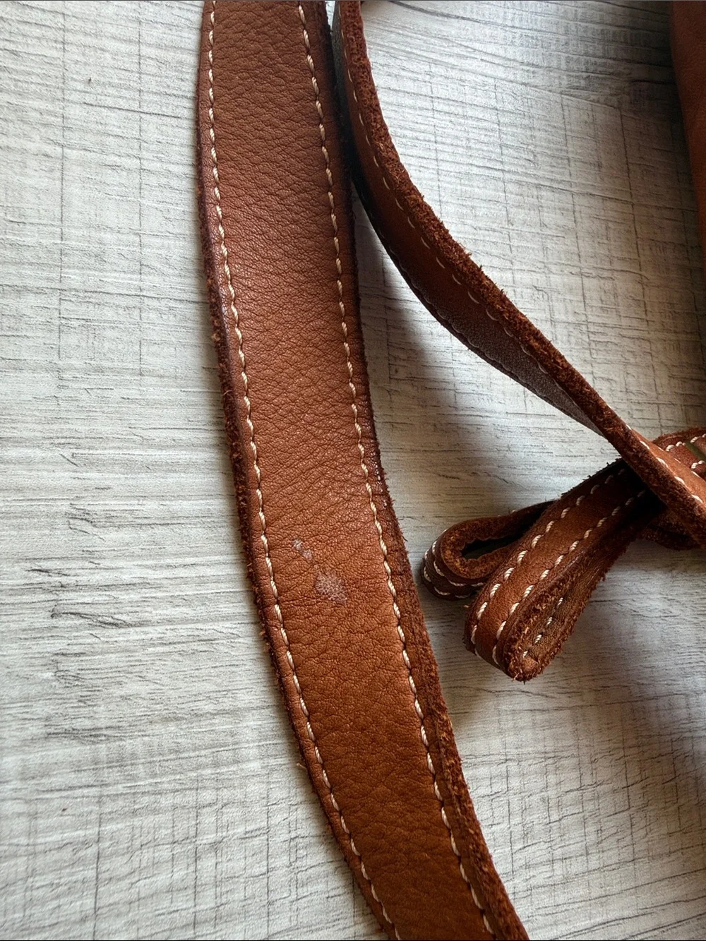 Lusher Stylish Tan Leather Backpack with Brass Accents
